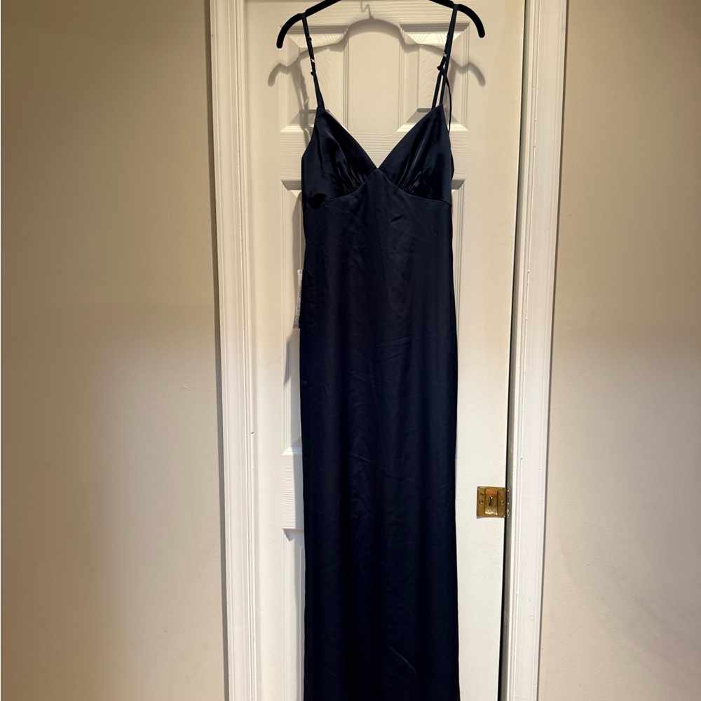 Azazie Navy Blue Maxi Dress